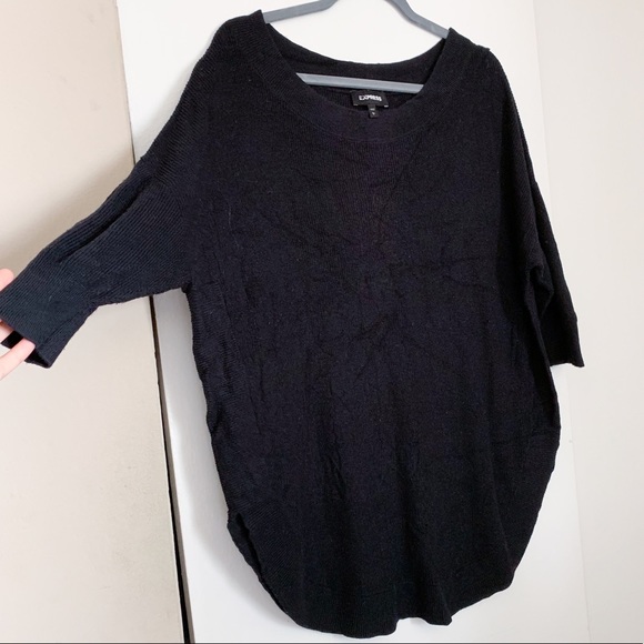Express Black Circle Hem Sweater - Picture 2 of 5